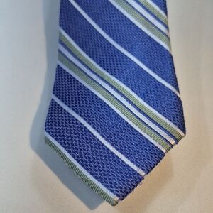 Pronto Uomo Blue and Green Striped Tie